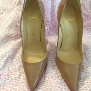 Christian Louboutin "So Kate" Nude Patent Leather Stiletto Pumps